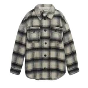 M New Gap Plaid Fleece Shirt Jacket